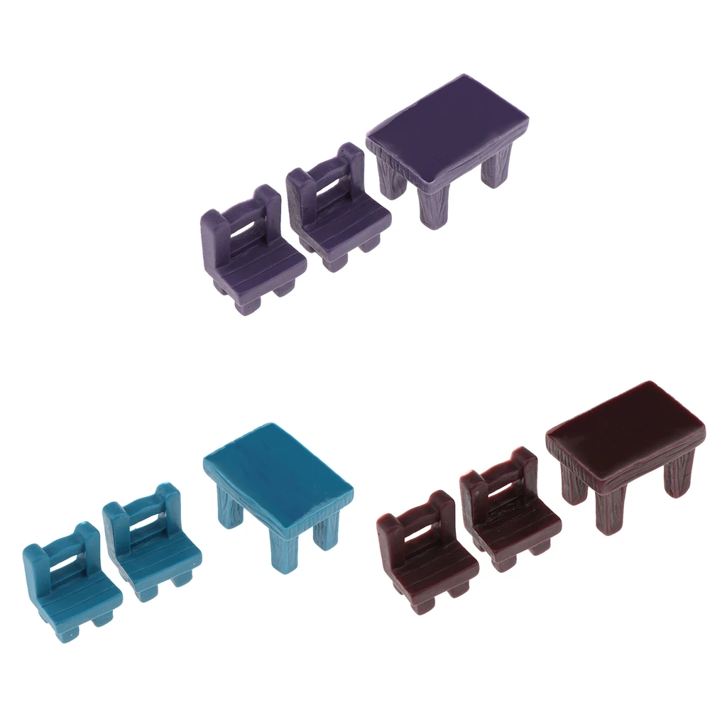 3Pcs Dollhouse Miniature Tables Chairs Set Kids DIY Accessories 1/12 Dollhouse Ornament 3Pcs Dollhouse Miniature Tables Chairs Set Kids DIY Accessories 1/12 Dollhouse Ornament