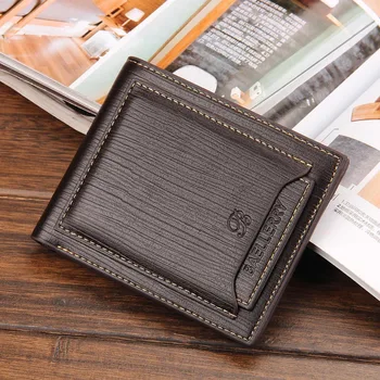 

Short Leather Brand Wallet Man Credit Card Holders Purse Vintage Male Clutch Trifold Man Money Bag Clip Cuzdan