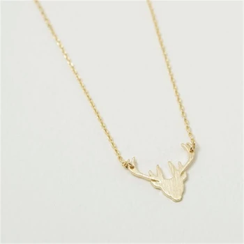 

Fashion deer head necklaces, antlers pendant necklaces and silver rose gold antlers necklace