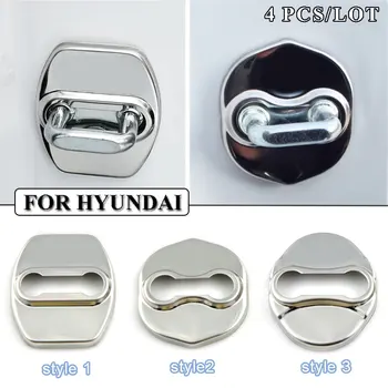 

Ceyes Door Lock Cover Car Styling Stainless Steel Case For Hyundai Solariserna Rena I40 IX20 Veloster Rohens Car-Styling 4PCS