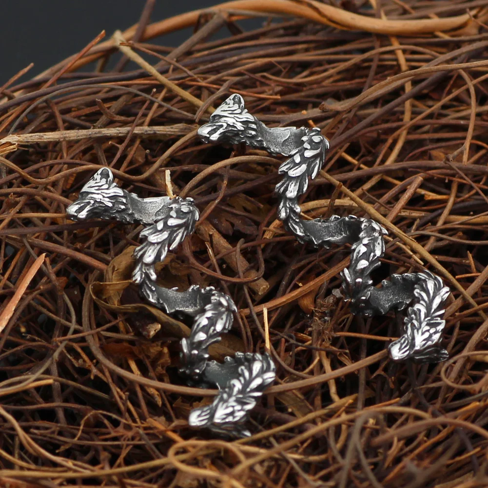 

2pcs Norse Viking Wolf Beard Beads ,Hair Beads pagan jewelry - Stainless steel