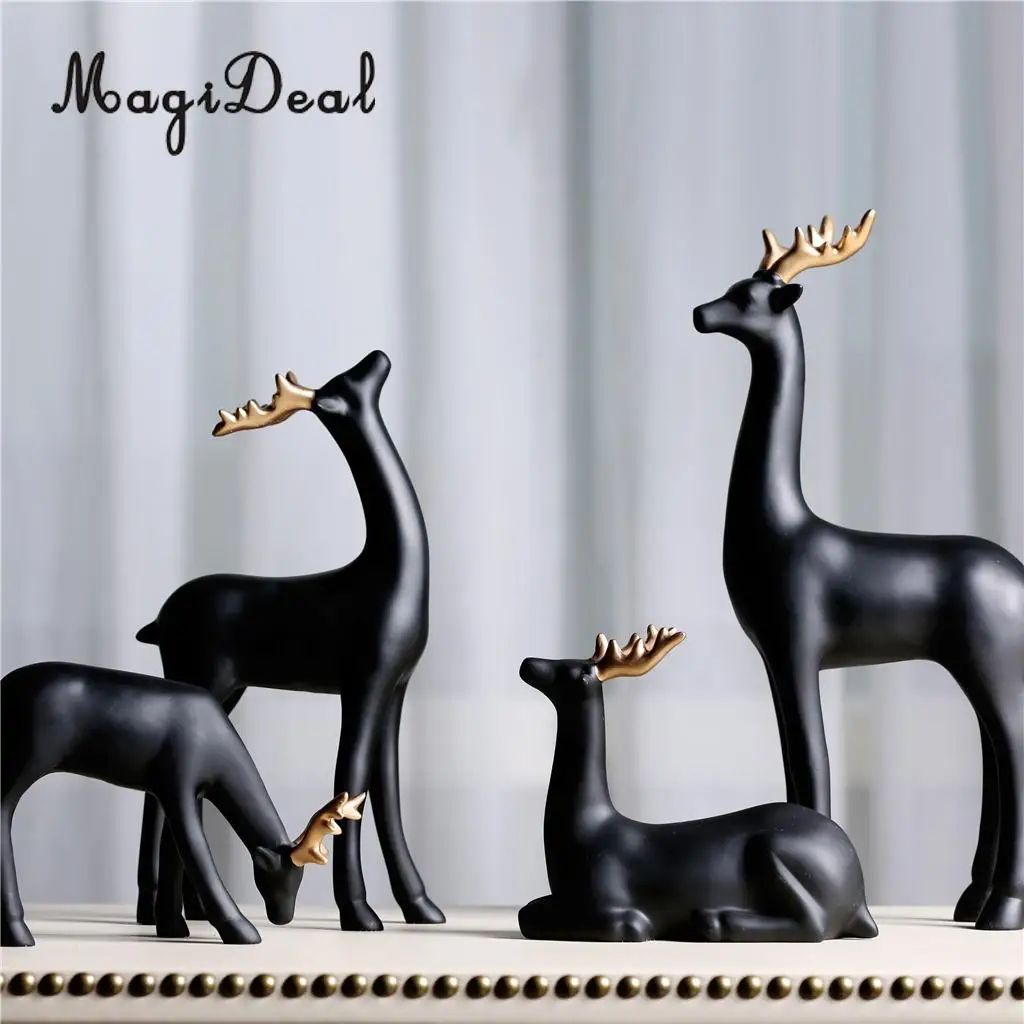 Vintage Deer Figurines Fawn, Woodland themed Animal Centerpiece Ornament Animal Figures Miniatures Artwork