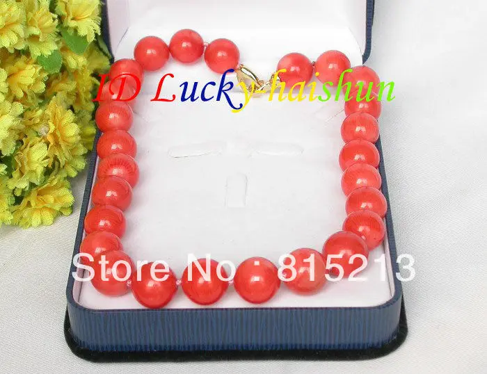 

ddh0026 GENUINE 18" 100% NATURAL 16MM ROUND PINK CORAL NECKLACE 28% Discount