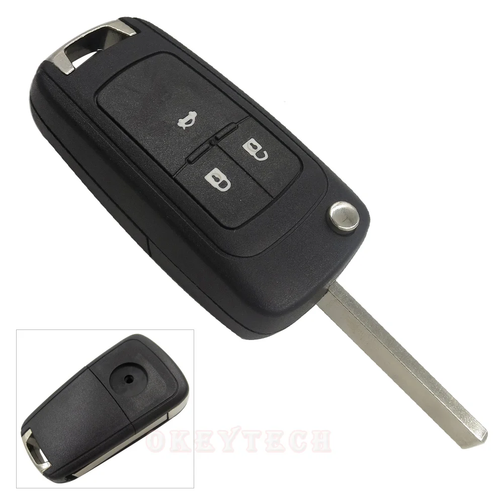 OkeyTech для OPEL KEY SHELL 2 3 чехол для ключей с кнопками, чехол для ключей, откидное складное круглое отверстие, логотип(нет), дистанционный брелок для OPEL KEY SHELL - Количество кнопок: 3 Кнопки