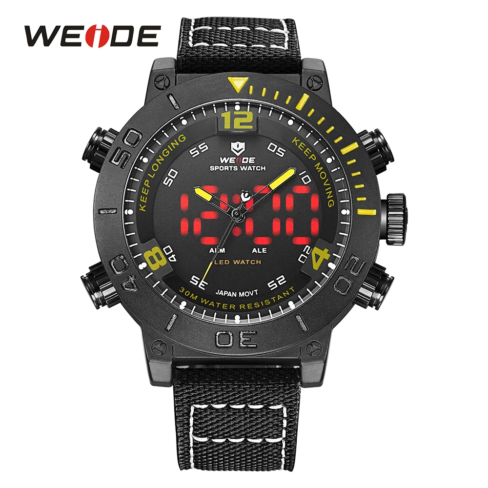 

WEIDE 2018 Men Luxury Brand Strap Army Military Male Quartz Wristwatches Waterproof Sports Watch Clock Reloj relogios masculinos