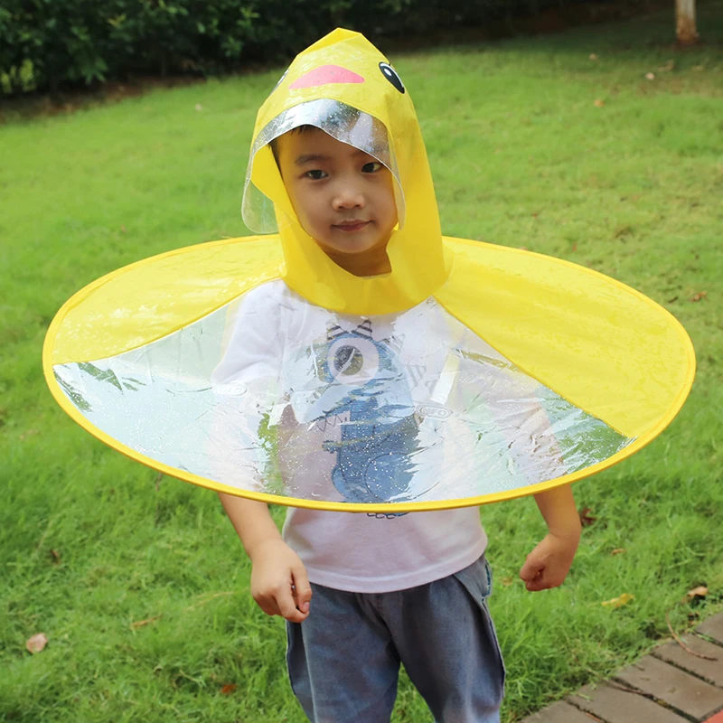 الطفل أصفر بطة مضحك المطر كاب مظلة الطفل كيد الكبار مظلة قابلة للطي الصيد عباءة في الهواء الطلق المشي القبعات حار!