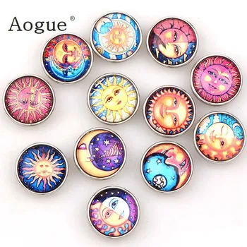 

2017 New 12pcs High Quality 18mm Mixed Style Religion Glass Metal Snaps buttons DIY Snap Charms Jewelry Bracelet&Bangle
