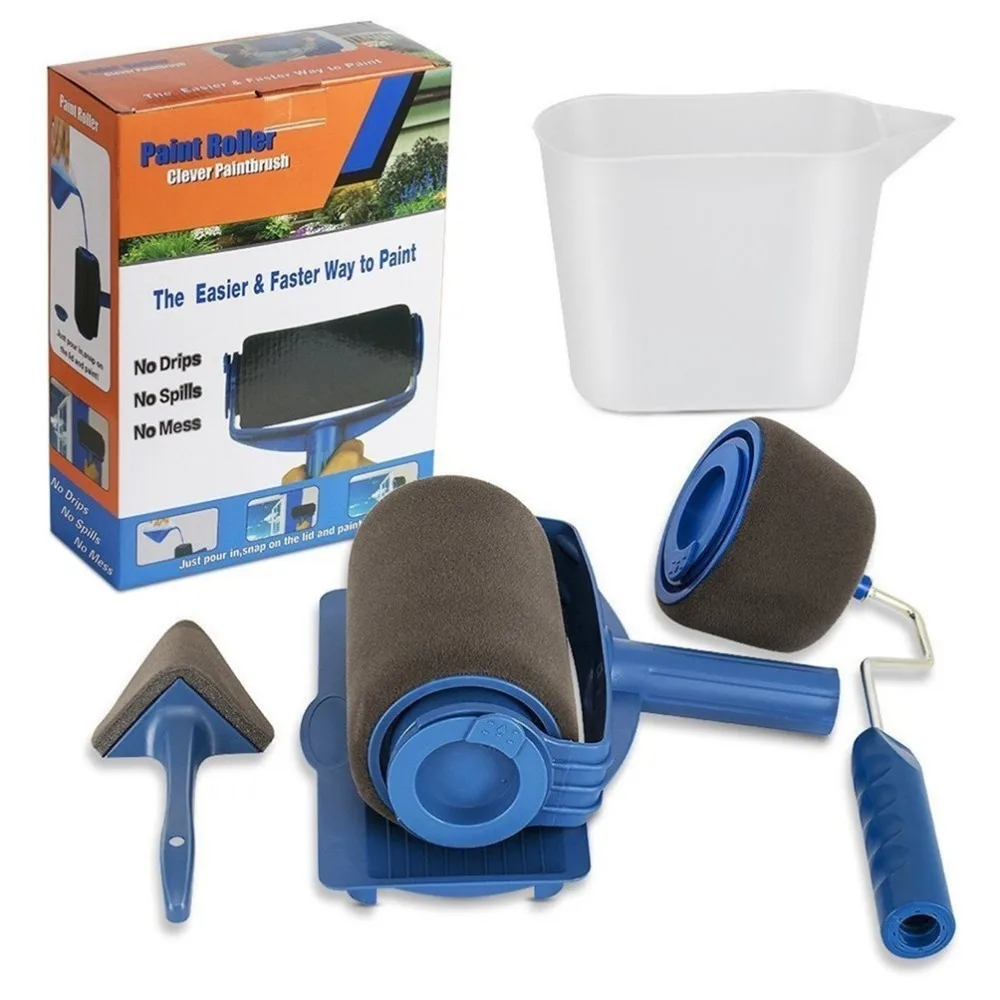 new Seamless Paint Runner Pro Roller Brush Handle Tool Flocked Edger