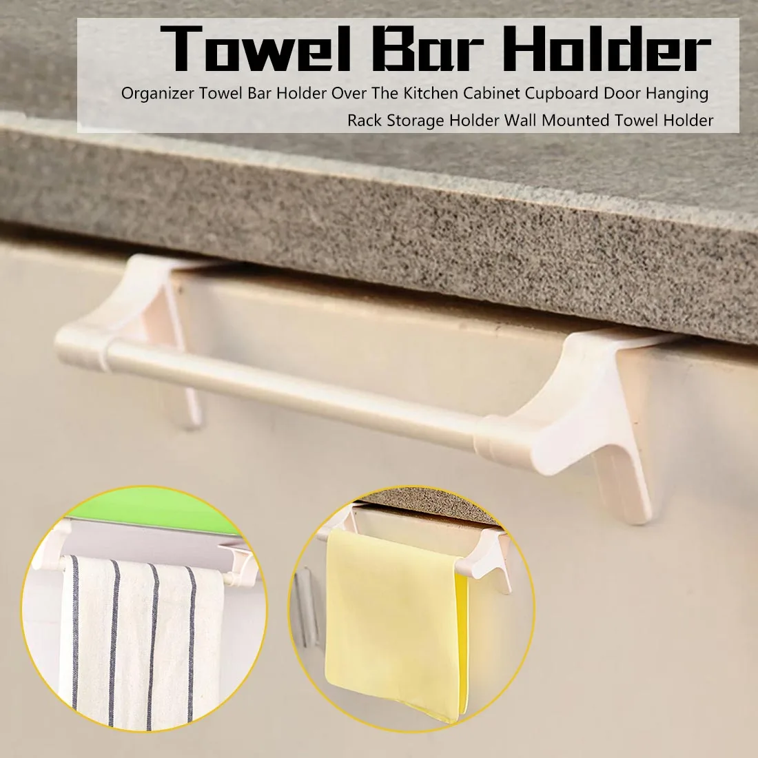 Kitchen Towel Rack Hanging Holder Cupboard Cabinet Door Back Hanger Towel Sponge Holder Storage Rack for Bathroom