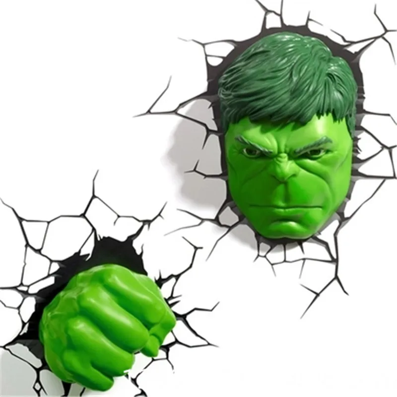 

Avengers Infinity War Superhero Hulk Wall Lamp Avatar & Fist 3D Lamp Night Light Action Figure Collectible Model Toy P901