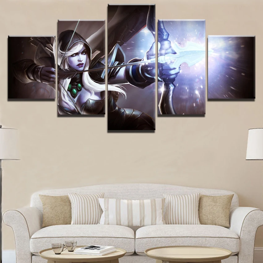  Canvas HD Painting 5 Pieces DotA 2 Game Role Pictures Home Decoration Modern Printed Poster For Liv