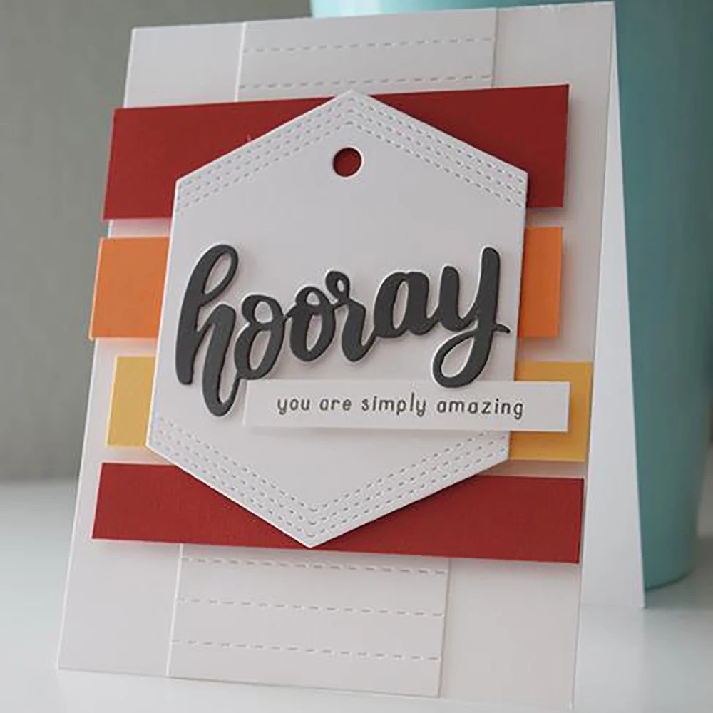 

Gowing New metal cutting dies Hooray Cherry Letter Frame scrapbooking craft dies metal DIY gift card die cut new 2019