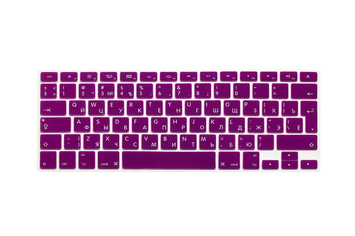 Силиконовый чехол с клавиатурой с алфавитом для ЕС/Великобритании, защитный чехол для MacBook Air 13,3, Mac Book Air, 13 дюймов, pro retina - Цвет: Фиолетовый