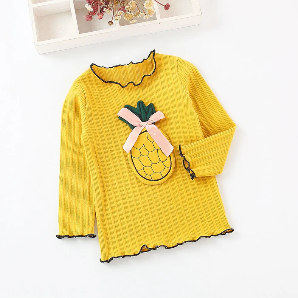 Стильный модный дизайн для новорожденных мальчиков и девочек, вязаные топы с рисунком ананаса, рубашка, одежда