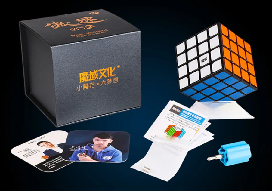 Moyu Aosu GTS V2 M Магнитная Скорость Cube GTS2M 4x4x4 Stickerless GTS2 M Magic Cube Puzzle наполовину яркий черный вариант