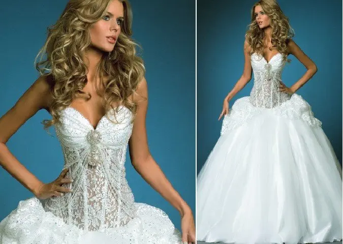 

Free Shipping best selling Deep V Neck New Wedding Dress any size/color