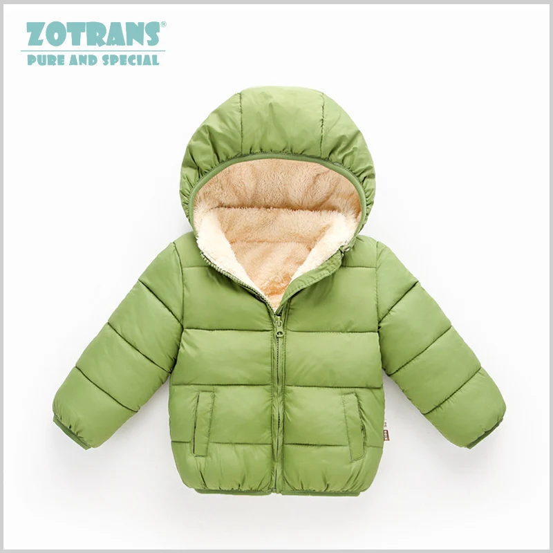 Пальто для малышей; зимние куртки для мальчиков; Осенняя верхняя одежда для детей; пальто с капюшоном для младенцев; Одежда для новорожденных; детский зимний утепленный комбинезон - Цвет: Green