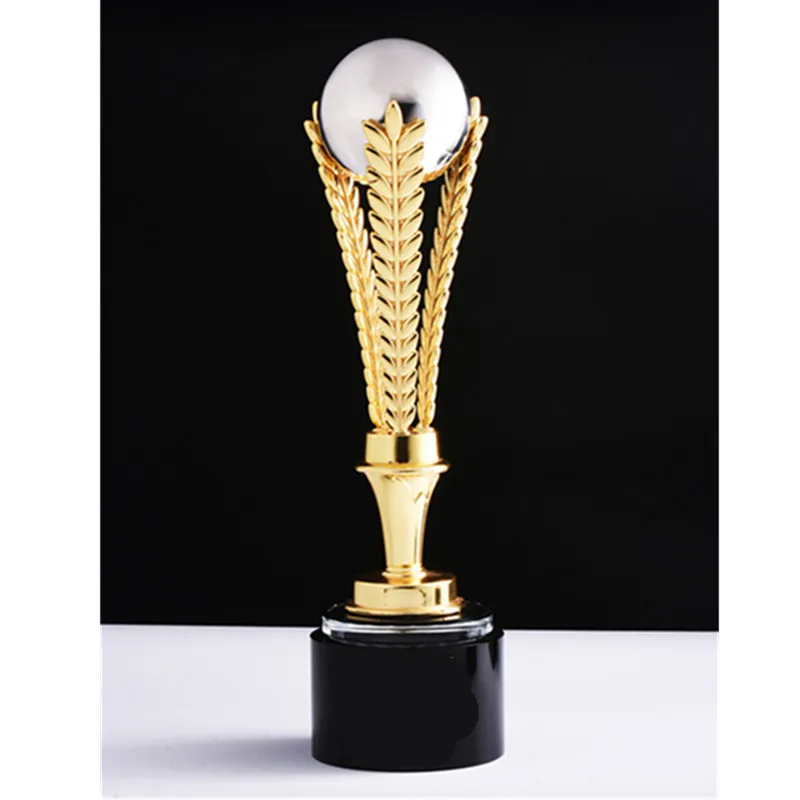 

Creative Football Pedestal Trophy Gold-plated Resin Trophy Custom Company Award Trophy Production Can Be Lettering M1589