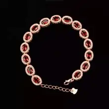 Натуральный красный гранат браслет из натурального драгоценного камня 925 серебряный браслет классический элегантный роскошный круглый женский свадебные украшения