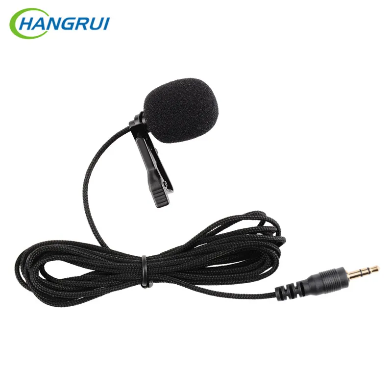 HANGRUI Clip on Lapel Lavalier Microphone 3.5mm wired High definition