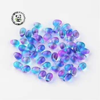 

Transparent Spray Painted Resin Charms Drop 7x4.5~5mm Hole: 1mm