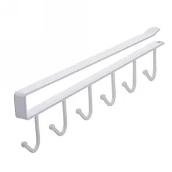 

Storage Rack Cabinet Bottom Rack Cup Shelf Kitchen Iron 6 Coat Hook Hang Tie Organizer Storage Racks