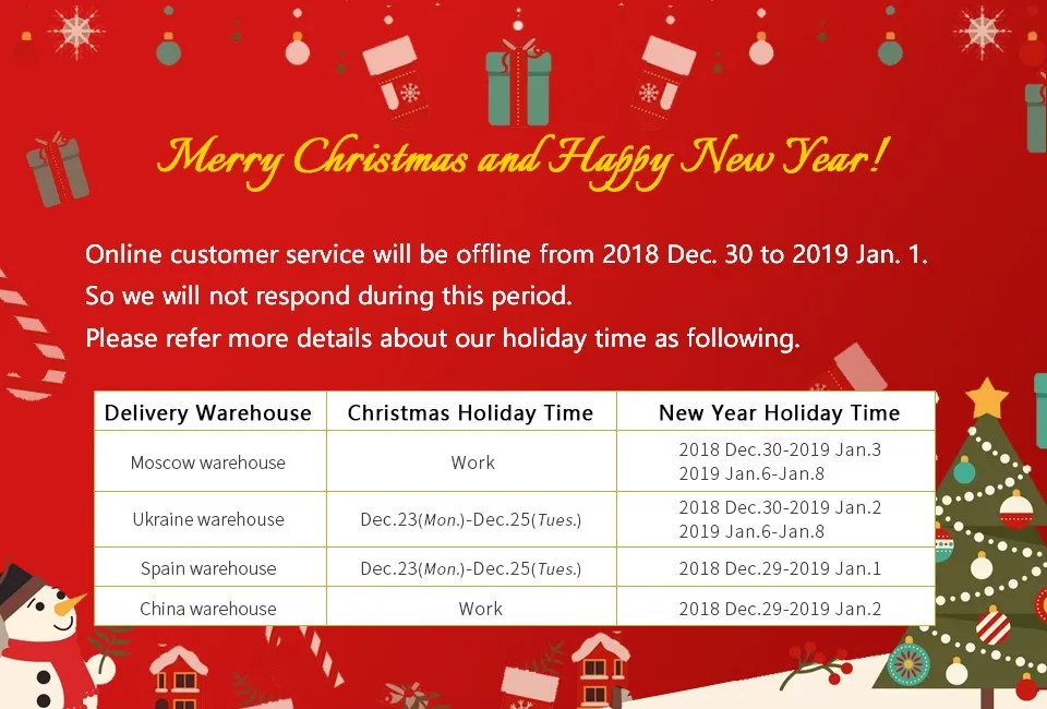 2019 new year holidays