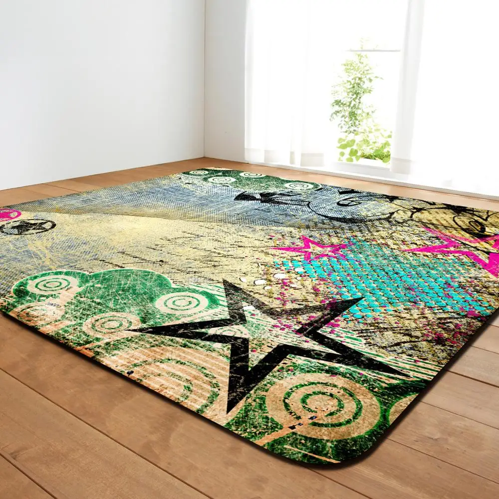 

Vintage Painting 3D Printed Modern Carpet Hallway Doormat Anti-Slip Bathroom Kitchen Mat Rectangle Kid Play Pad Home Decor