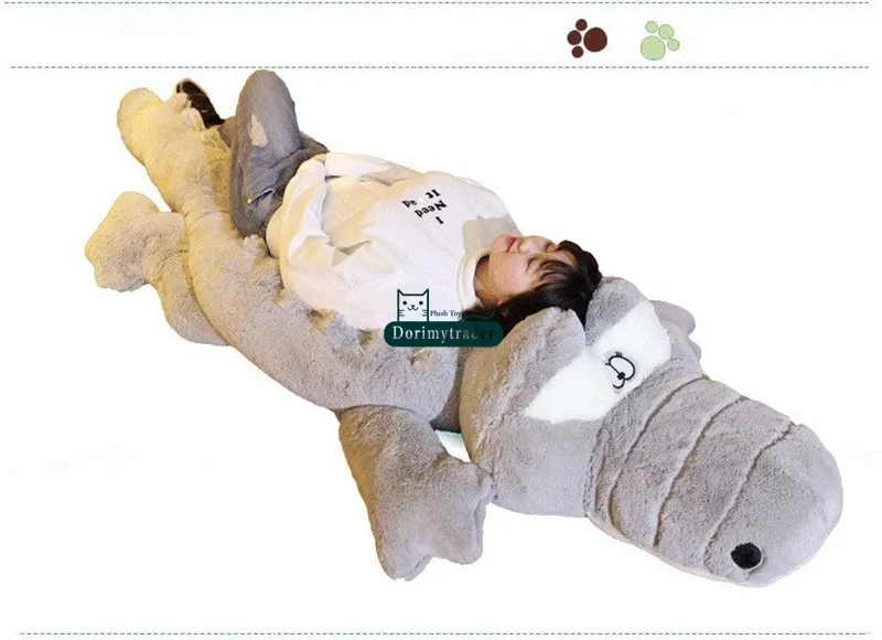 Dorimytrader 200cm Huge Cute Simulated Animal  Crocodile Stuffed Pillow Cushion Big Cartoon Alligator Plush Toy Kids Doll Present DY60155(7)