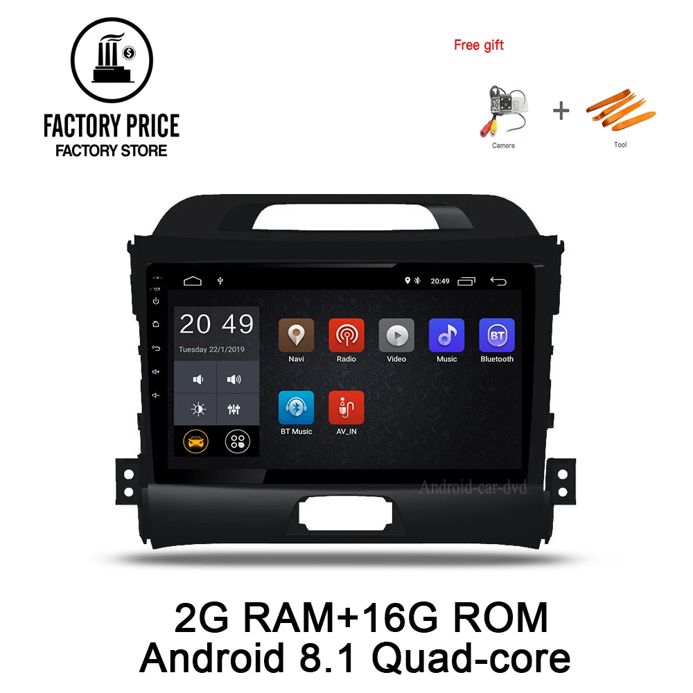 Flash Deal 9 inch Android 8.1 Quad-Core  car player for KIA Sportage R 2010-2016 GPS navigation Head Unit Radio audio multimedia 0