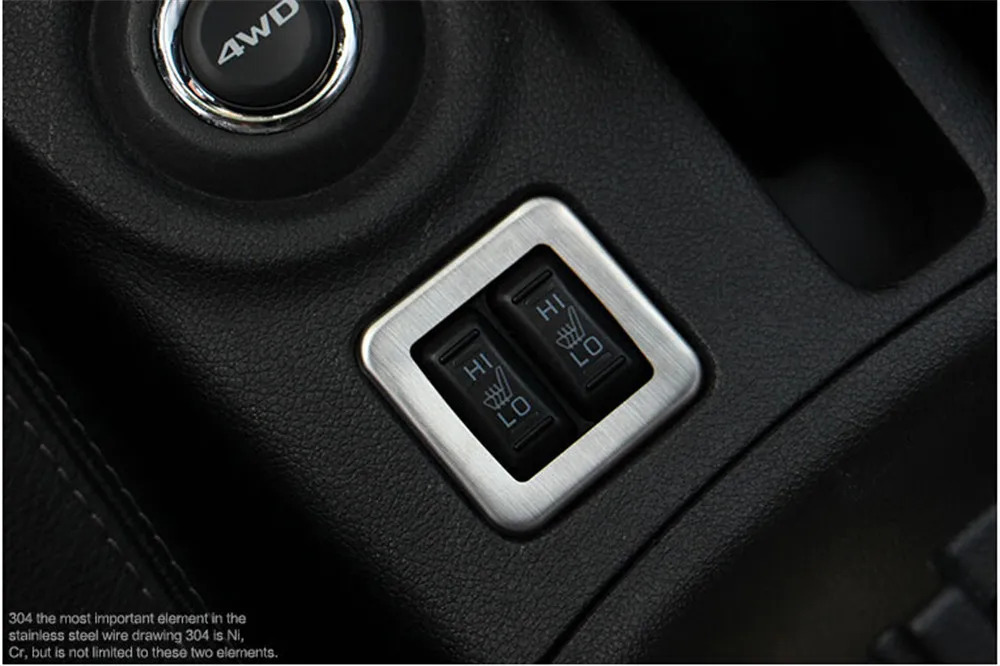 Для Mitsubishi Outlander 2013 автомобильное внутреннее сиденье с подогревом декоративная рамка для кнопки модификация отделка из нержавеющей стали 1 шт