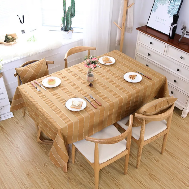 

table cloth Fashion Dinner Room Cloth Plain Table Cover Fully striped tablecloth European style