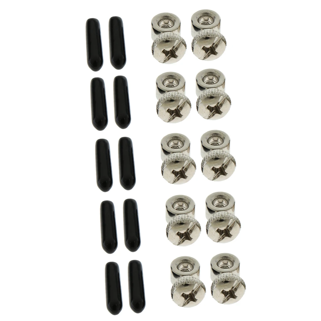5 Sets Premium Spare Screws & Black End Caps Cover Collar and Adjusters for Speed Jump Ropes Tornillos ajustables vis reglables