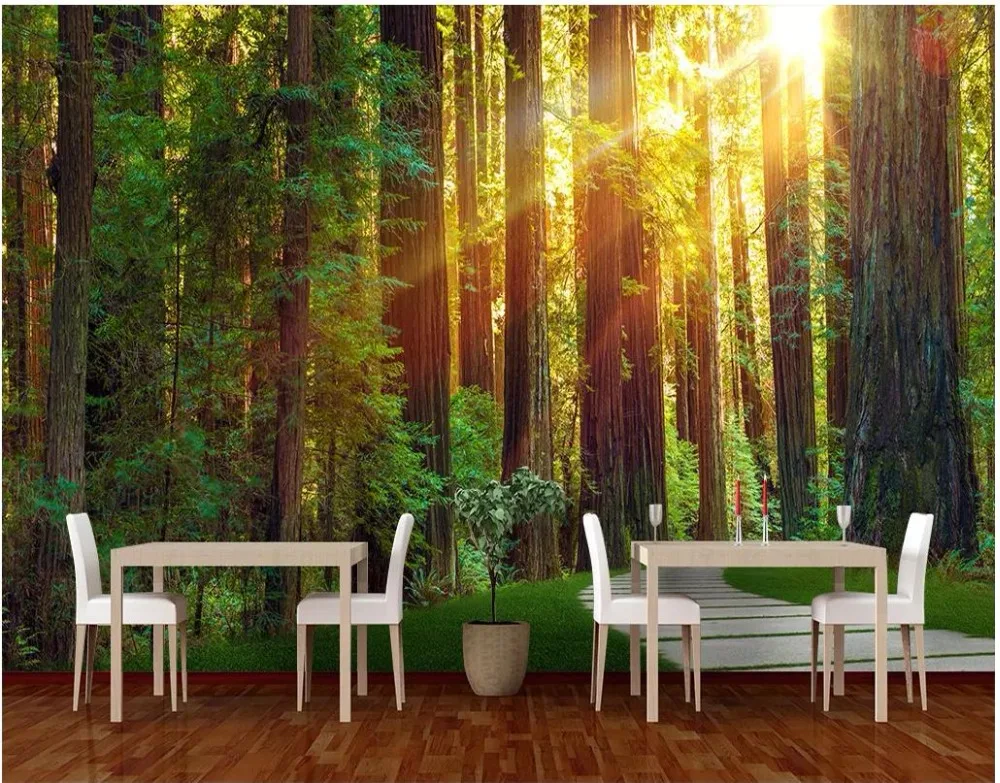 

Custom photo wallpaper 3d wall murals wallpaper Forest sunlight background wall painting wall papers for living room decoration
