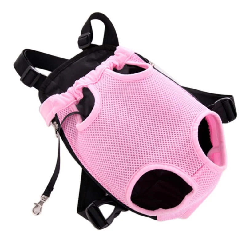 Pet Puppy Dog Carrier Front Chest Five Holes Backpack Outdoor Mesh Pets