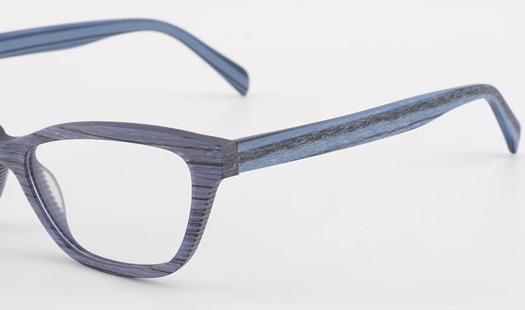 Кирка леди деревянный и ацетат для женщин Кошачий глаз оптические очки оправа синий цвет женские очки оправа для работы и чтения