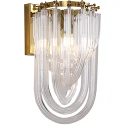 Новый современный светодиодный настенный светильник для спальни стеклянный настенный канделябр освещение золото гостиная прикроватные