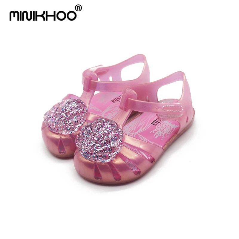 Mini Melissa Flash Shell Cute Girls Jelly Sandals 2018 New Melissa