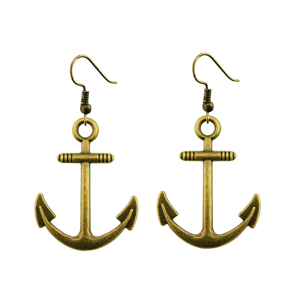Handmade Anchor Drop Earrings For Women, Vintage Anchor Earringin Drop