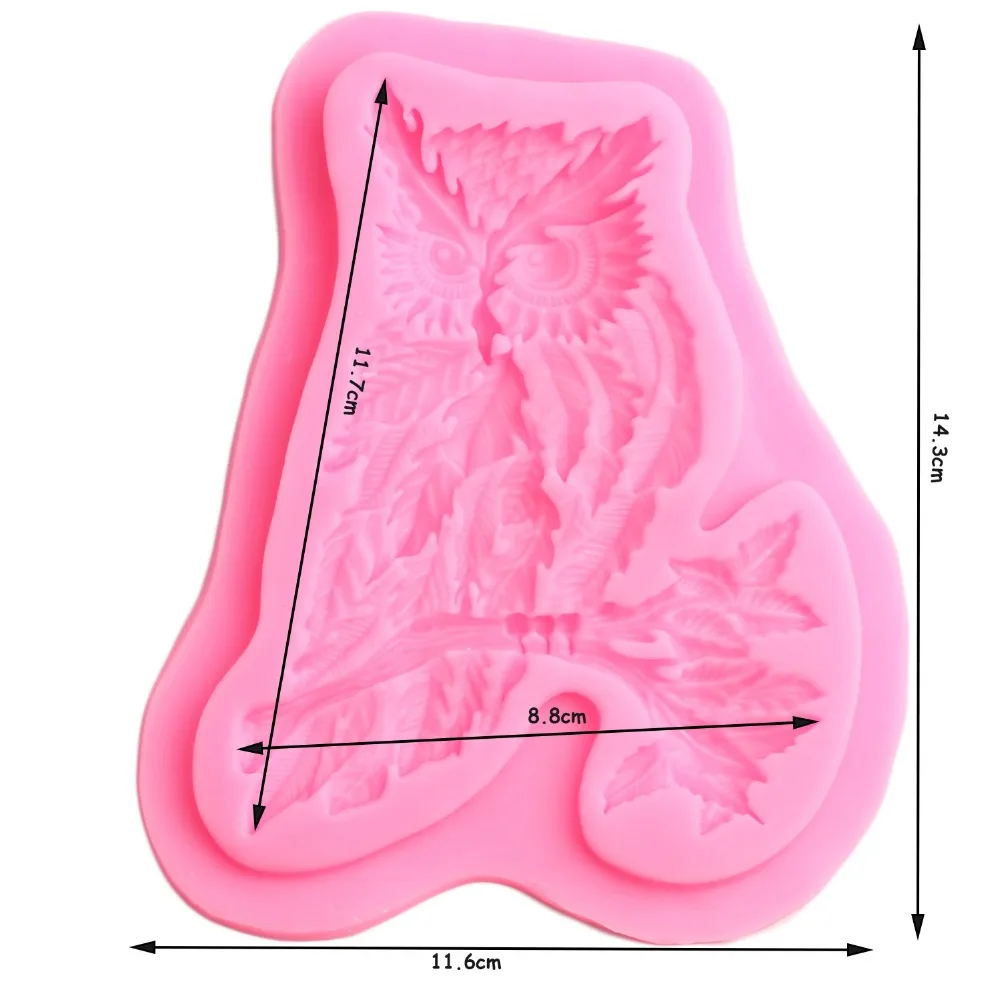 Осенний лист Сова силиконовая форма листья помадка торт плесень день рождения инструменты для украшения торта для вечеринки конфеты глина форма для шоколадной мастики