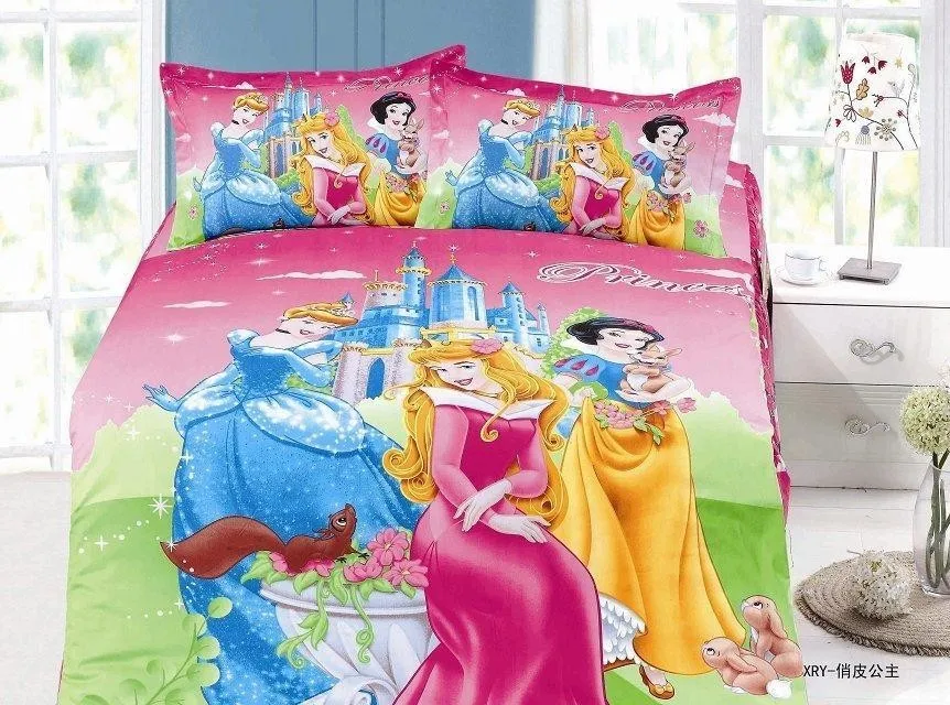 Big Discount Pink Princess Printed Bedding Sets Single Twin Size Bedclothes Bed Quilt Duvet Covers Sheets Childrens Girl S Home Textile 3pc March 2021
