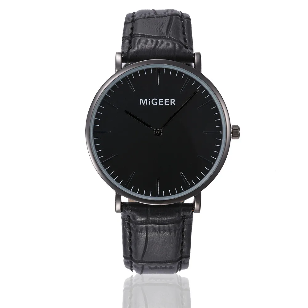 GEMIXI Ретро Дизайн кожаный ремешок аналоговые сплава кварцевые наручные часы Horloges Mannen Horloge Luxe Мерк Для мужчин челнока JUN6 D35