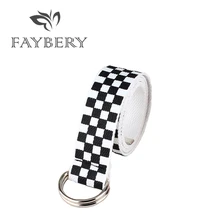 2018 Fashion Women Canvas Belts for Women Personality Designer Plaid Canvas Belt for Ladies Double D Ring Buckle Belts 2018 Fashion Women Canvas Belts for Women Personality Designer Plaid Canvas Belt for Ladies Double D Ring Buckle Belts
