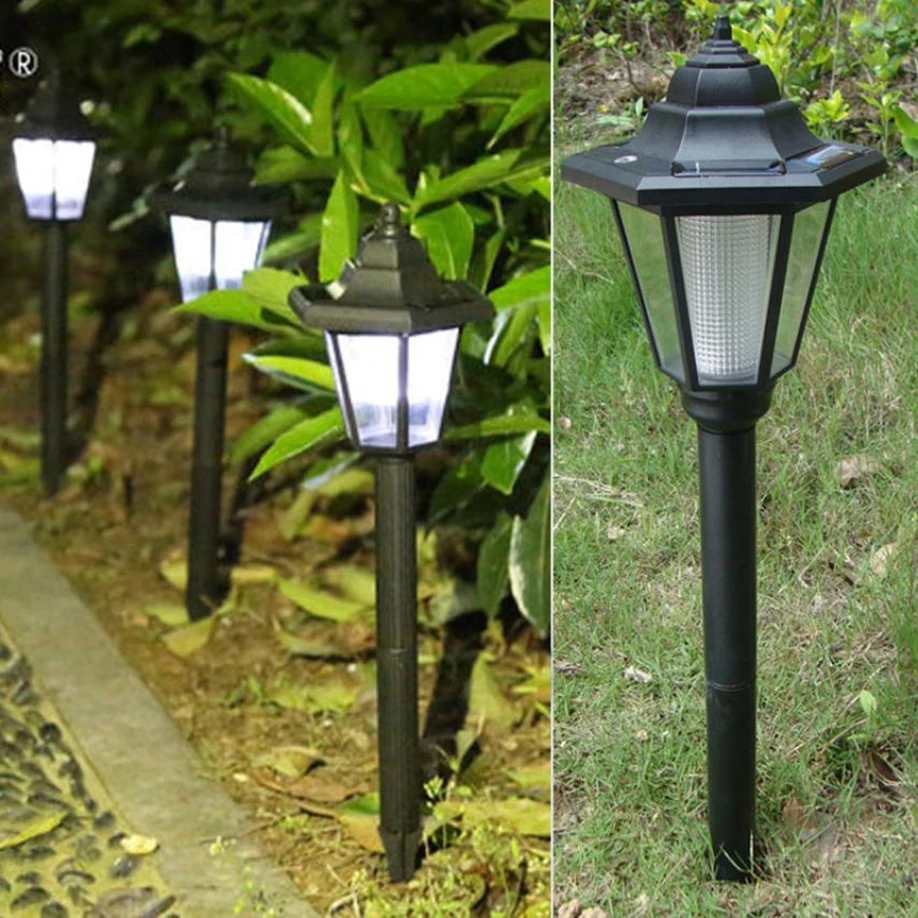 Solar Power LED Path Way Wall Landscape Mount Garden Fence Lamp Outdoor Lights 
