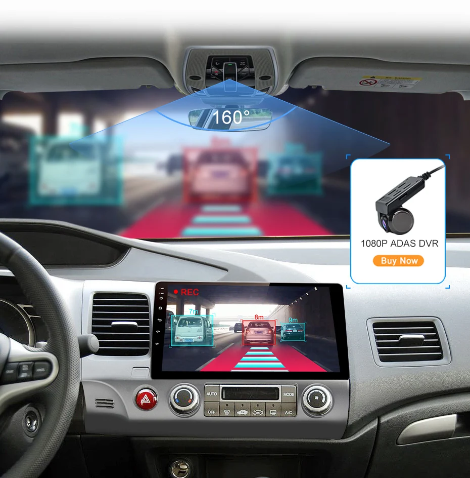 Sale AWESAFE 2 din Android 8.1 Car Radio Multimedia video player gps navigation For Honda Civic 2006 2007 2008 209 2010 2011 dvd 5
