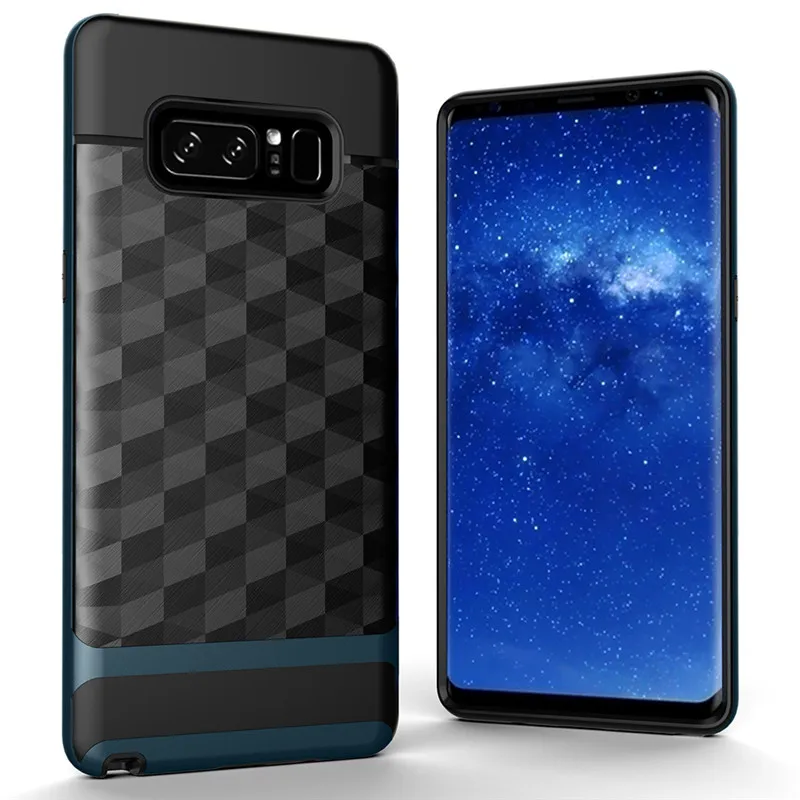Luxury Geometric TPU+PC Brushed Plastic Hybrid Shockproof Rugged Armor Phone Back Case For SAMSUNG Galaxy Note 8 Matte Cover (10)