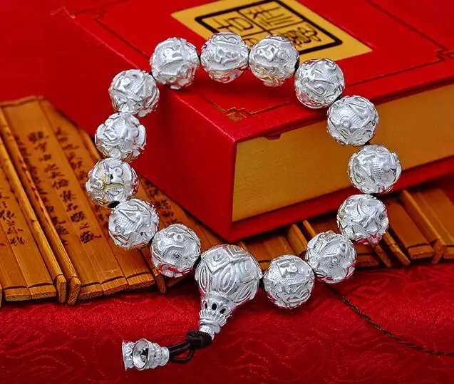 

Sterling S990 silver Bracelets 990 rosary beads Bracelet chain