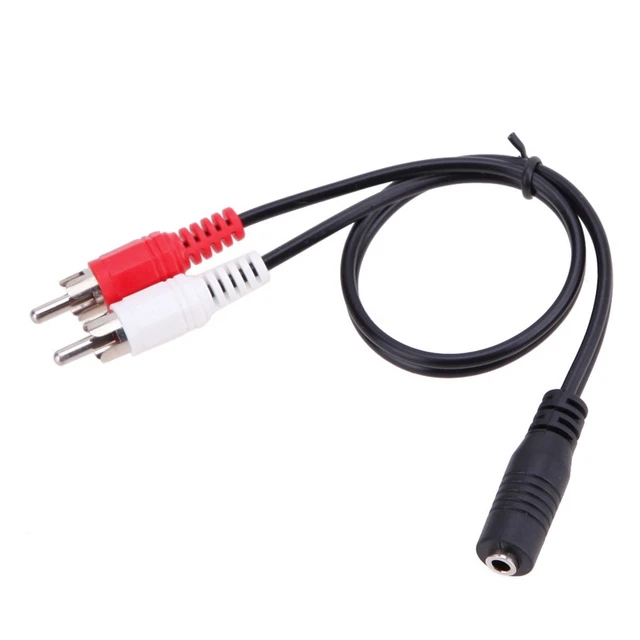 Wholesale Price 3.5mm Stereo Audio Female Jack to 2 RCA Male Socket  Headphone Y Cable jack to two MALE coded male RCA Connector