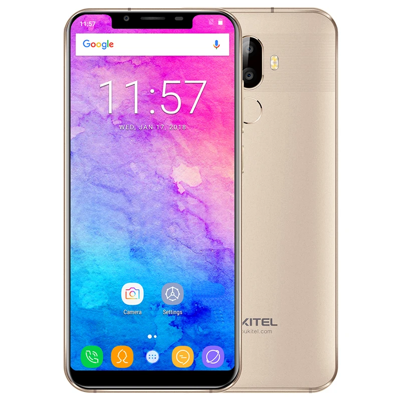 OUKITEL U18 смартфон 5 85 ''HD 21:9 + Android 7 0 MTK6750T Octa Core 4 GB 64 4000 mAh 16MP 13MP отпечатков пальцев