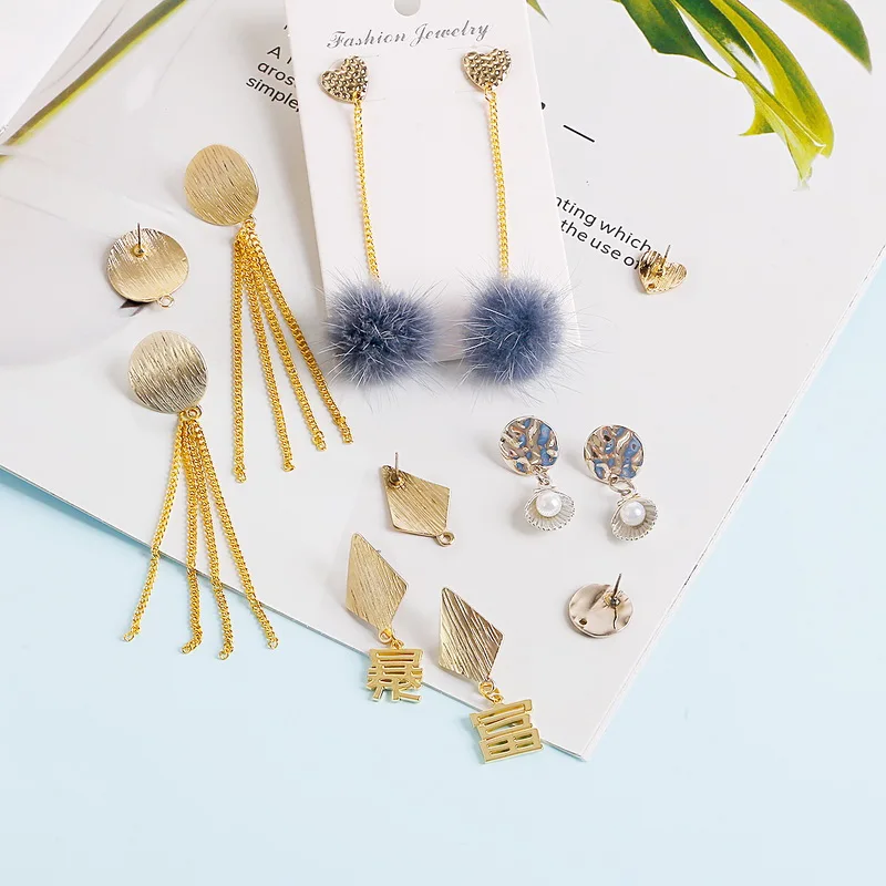 

Fashion Simple Circle Eardrops Base Earrings Findings With One Hole for Women DIY Charms Stud Earring Jewelry Making Accessories